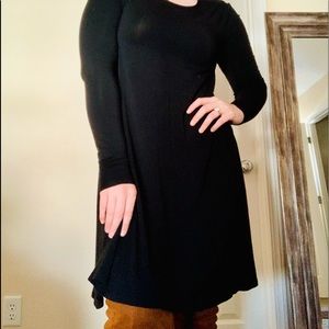 Long Sleeve Basic Swing Dress